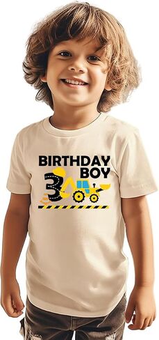2nd 3rd 4th 5th Birthday Boy Shirt Toddler Kids T-Shirt, Happy Toddler Birthday Tee, Excavator Graphic Shirt in Saudi Arabia