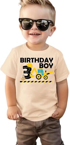 2nd 3rd 4th 5th Birthday Boy Shirt Toddler Kids T-Shirt, Happy Toddler Birthday Tee, Excavator Graphic Shirt in Saudi Arabia