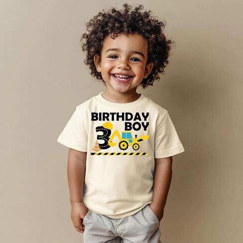 2nd 3rd 4th 5th Birthday Boy Shirt Toddler Kids T-Shirt, Happy Toddler Birthday Tee, Excavator Graphic Shirt in Saudi Arabia
