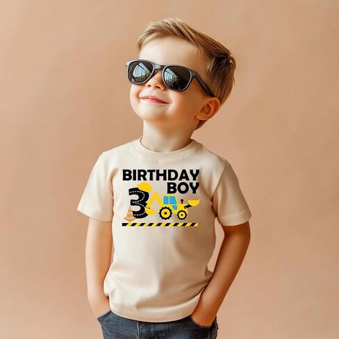 2nd 3rd 4th 5th Birthday Boy Shirt Toddler Kids T-Shirt, Happy Toddler Birthday Tee, Excavator Graphic Shirt in Saudi Arabia