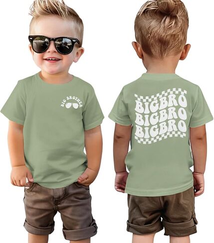 Big Brother Shirt Toddler Baby Boys Promoted to Big Brother Announcement T-Shirt Kids New Sibling Reveal Outfit in Kuwait