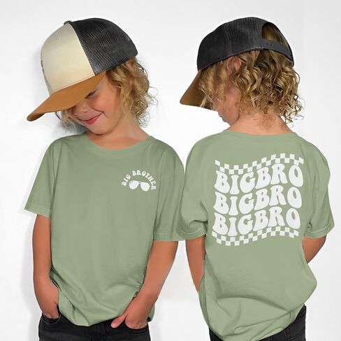 Big Brother Shirt Toddler Baby Boys Promoted to Big Brother Announcement T-Shirt Kids New Sibling Reveal Outfit in Kuwait