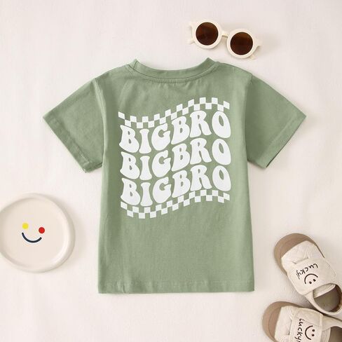 Big Brother Shirt Toddler Baby Boys Promoted to Big Brother Announcement T-Shirt Kids New Sibling Reveal Outfit in Kuwait