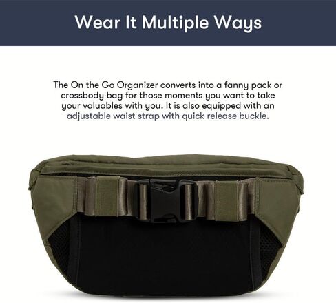 Colugo On-The-Go Stroller Organizer Insert with Zipper, Stroller Caddy with Cup Holder, Stroller Accessories for Parents specially designed to fit to your stroller with Non Slip Straps (Olive) in Saudi Arabia