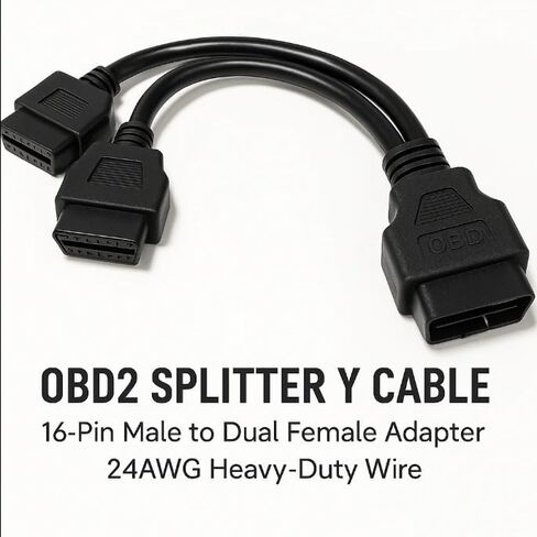 9 Pin Y-Cable to OBD 2 Extension Splitter 9 Pin J1939 Male & Female to 16 Pin Adapter | for Trucks & Cars Connect to Scan Tools, Diagnostic Reader, GPS Tracker & More in Saudi Arabia