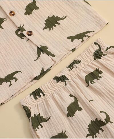 SUREPOCH Baby Boy Clothes Set Summer Toddler Short-Sleeve Shirt & Elastic Waist Shorts Set For Baby Boy Outfits in Saudi Arabia