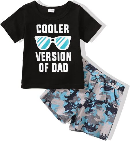 NZRVAWS Baby Boy Clothes Toddler Boy Outfit 2 3 4T 6 12 18 24 Months Spring Summer Letter Printed T Shirt Shorts Ripped Jean in Kuwait