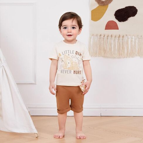 Toddler Baby Boy Summer Clothes Short Sleeves T Shirt Casual Shorts Outfit Outfit Set in Saudi Arabia