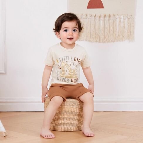 Toddler Baby Boy Summer Clothes Short Sleeves T Shirt Casual Shorts Outfit Outfit Set in Saudi Arabia