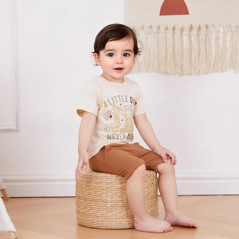 Toddler Baby Boy Summer Clothes Short Sleeves T Shirt Casual Shorts Outfit Outfit Set in Saudi Arabia