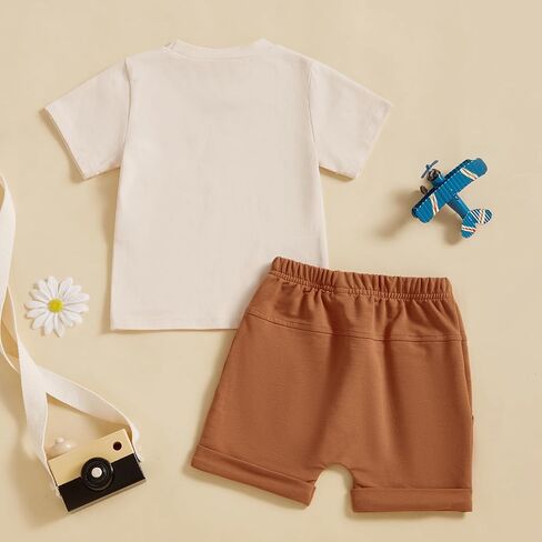 Toddler Baby Boy Summer Clothes Short Sleeves T Shirt Casual Shorts Outfit Outfit Set in Saudi Arabia