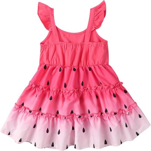 طفل صغير طفل طفلة الصيف فستان السباغيتي حزام كشكش الأكمام Sundress أرجوحة الثياب متثخ in Kuwait