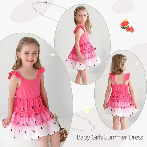 طفل صغير طفل طفلة الصيف فستان السباغيتي حزام كشكش الأكمام Sundress أرجوحة الثياب متثخ in Kuwait