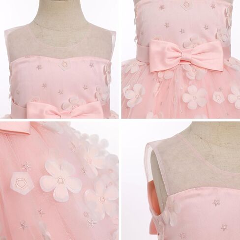 OBEEII Formal Dress Toddler Girls Pageant Dress Flower Girl Dress Wedding Elegant Bowknot Tutu Dress Birthday Communion Gown in Kuwait
