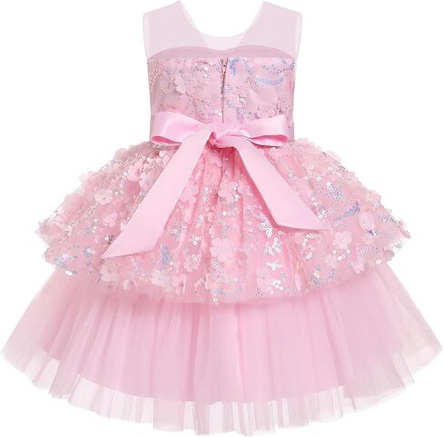 OBEEII Formal Dress Toddler Girls Pageant Dress Flower Girl Dress Wedding Elegant Bowknot Tutu Dress Birthday Communion Gown in Kuwait