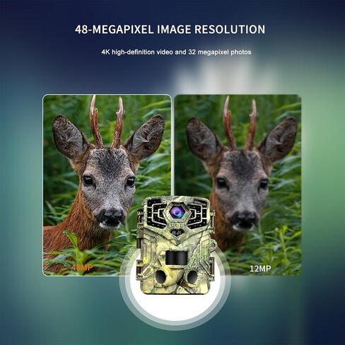 Solar Trail Camera with 24/7 HD Recording - Wireless Outdoor Security Camera, Weatherproof, Easy Install & Phone Connectivity,64GB Card,PIR,940nm IR -Trail cameras with Night Vision Motion Activated in Saudi Arabia