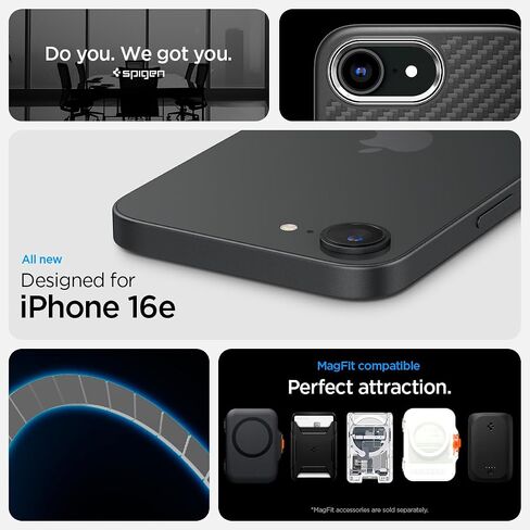 Spigen Enzo Aramid Designed for iPhone 16 Pro Max Case [Military-Grade Protection] - Black Silver in Saudi Arabia