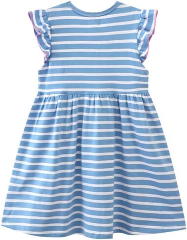 Girls Dress Toddler Kids Flutter Sleeve Summer Dresses Unicorn Swing Casual Sundress Party Playwear Holiday Clothes in Saudi Arabia