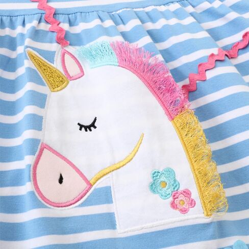 Girls Dress Toddler Kids Flutter Sleeve Summer Dresses Unicorn Swing Casual Sundress Party Playwear Holiday Clothes in Saudi Arabia