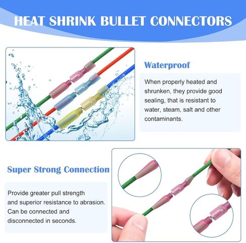 EEEKit 275 PCS Heat Shrink Butt Connectors, 110 PCS Solder Seal Wire Connectors & 165 PCS Heat Shrink Crimp Connectors Insulated Waterproof Electrical Marine Automotive Wire Terminals, Butt Splice in Saudi Arabia
