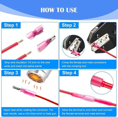 EEEKit 275 PCS Heat Shrink Butt Connectors, 110 PCS Solder Seal Wire Connectors & 165 PCS Heat Shrink Crimp Connectors Insulated Waterproof Electrical Marine Automotive Wire Terminals, Butt Splice in Saudi Arabia