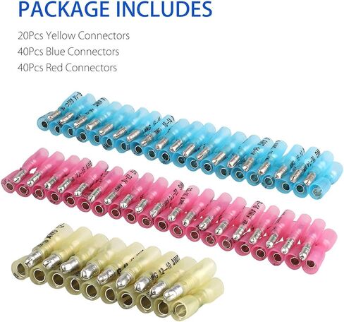 EEEKit 275 PCS Heat Shrink Butt Connectors, 110 PCS Solder Seal Wire Connectors & 165 PCS Heat Shrink Crimp Connectors Insulated Waterproof Electrical Marine Automotive Wire Terminals, Butt Splice in Saudi Arabia