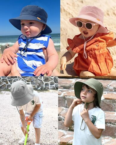 FURTALK Baby Toddler Sun Hat Kids Bucket Hat UPF50+ UV Adjustable Lightweight Breathable for Outdoor Activities in Kuwait