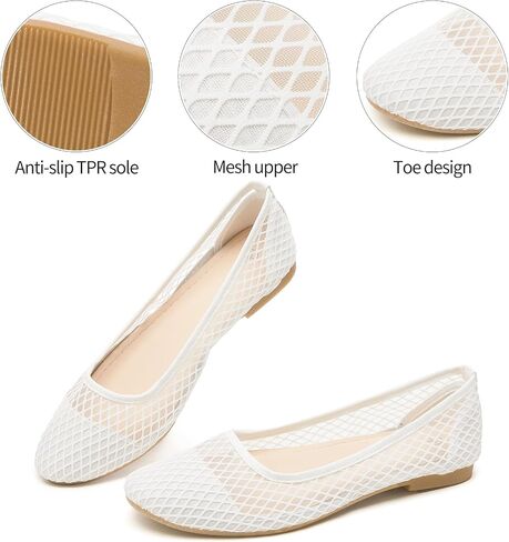hash bubbie Women's Flats Shoes Ballet Flats Womens Knit Mesh Washable Dress Shoes Comfortable Slip on Loafers for Women Breathable Business Casual Shoes in Saudi Arabia