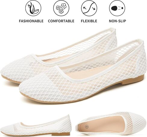 hash bubbie Women's Flats Shoes Ballet Flats Womens Knit Mesh Washable Dress Shoes Comfortable Slip on Loafers for Women Breathable Business Casual Shoes in Saudi Arabia