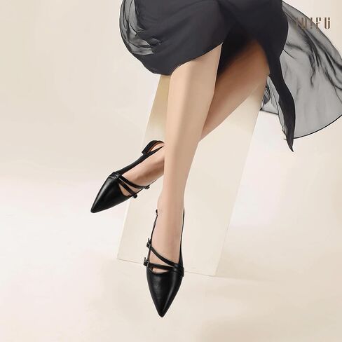 IDIFU Women's Flat Shoes Pointed Toe Strappy Slingback Ballet Flats Wedding Office Work Bridal Formal Dress Shoes for Women Dressy Comfortable Cute Trendy Ladies Flats in Kuwait