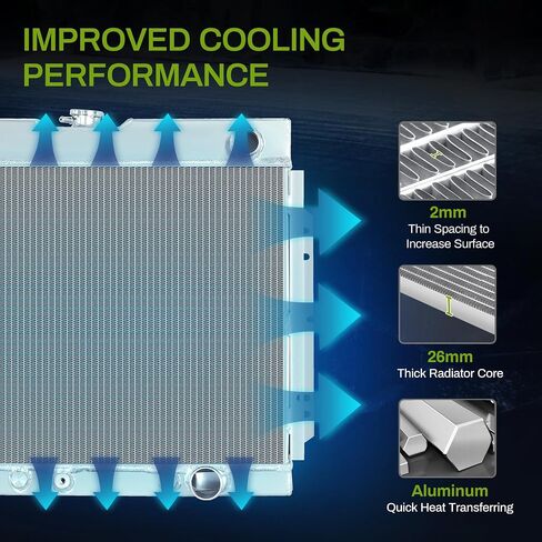 AUTOSAVER88 Radiator Compatible with Chevy GMC Cadillac Suburban Yukon Tahoe Pickup Escalade C1500 C2500 C3500 K1500 K2500 K3500 5.0L 5.7L V8 in Saudi Arabia