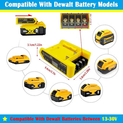 محول بطارية الطاقة منخفضة حماية الجهد متوافق مع محول بطارية DeWalt 12V 20V 12V-30V مع DC-DC 12V 2.5A in Kuwait