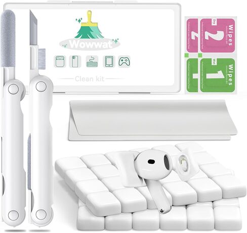 لمجموعة Airpods Cleaner Kit ، سماعات الأذن Bluetooth 3 في 1 قلم تنظيف متعدد الوظائف وتنظيف المعجون ، لمنفذ شحن الهاتف AirPods Pro ، وكاتب أذن ، سماعة الرأس ، iPod ، Case ، iPhone ، iPad ، الكمبيوتر المحمول (أبيض) in Kuwait