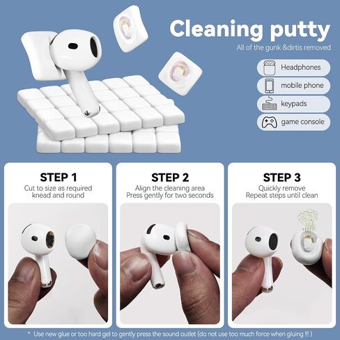 لمجموعة Airpods Cleaner Kit ، سماعات الأذن Bluetooth 3 في 1 قلم تنظيف متعدد الوظائف وتنظيف المعجون ، لمنفذ شحن الهاتف AirPods Pro ، وكاتب أذن ، سماعة الرأس ، iPod ، Case ، iPhone ، iPad ، الكمبيوتر المحمول (أبيض) in Kuwait