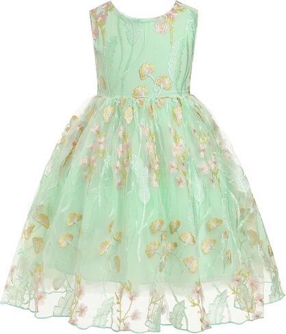 Imekis Girls Birmed Flower Dress Kids Princess Ocleveless Tulle Tulle Italial Party Party Valits 3-10t in Kuwait