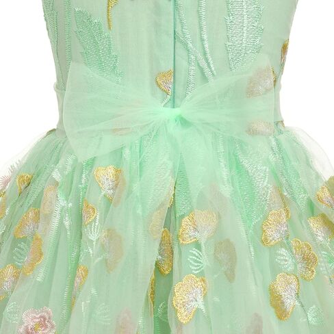 Imekis Girls Birmed Flower Dress Kids Princess Ocleveless Tulle Tulle Italial Party Party Valits 3-10t in Kuwait