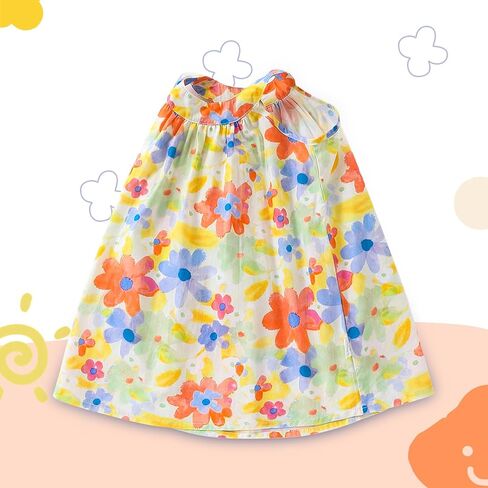 Toddler Girl Summer Halter Dresses Little Girl Vintage Cute Floral Strap Dress Casual Vacation Beach Sundress 1-8T in Kuwait