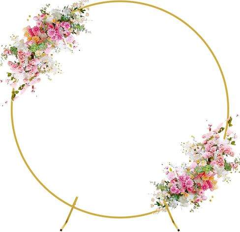 Wokceer Wedding Arch Round Backdrop Stand 6FT Circle Balloon Arch Frame, Gold Circle Backdrop Stand Metal for Wedding Birthday Party Bridal Shower Anniversary Ceremony Decoration in Saudi Arabia