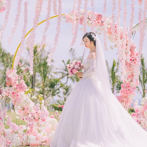 Wokceer Wedding Arch Round Backdrop Stand 6FT Circle Balloon Arch Frame, Gold Circle Backdrop Stand Metal for Wedding Birthday Party Bridal Shower Anniversary Ceremony Decoration in Saudi Arabia