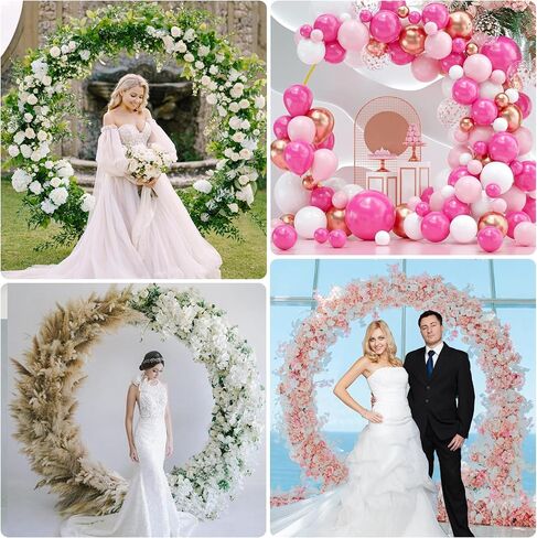 Wokceer Wedding Arch Round Backdrop Stand 6FT Circle Balloon Arch Frame, Gold Circle Backdrop Stand Metal for Wedding Birthday Party Bridal Shower Anniversary Ceremony Decoration in Saudi Arabia