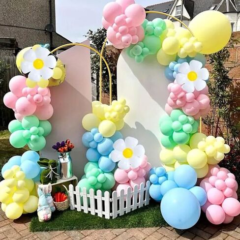 Gold Metal Wedding Arch Backdrop Stands Set of 2 (7.2FT & 6FT), Metal Square Balloon Arch Frame for Birthday Party, Ceremony, Baby Shower in Saudi Arabia