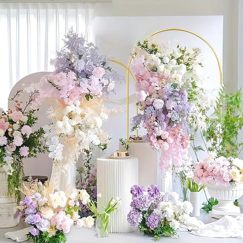 Gold Metal Wedding Arch Backdrop Stands Set of 2 (7.2FT & 6FT), Metal Square Balloon Arch Frame for Birthday Party, Ceremony, Baby Shower in Saudi Arabia