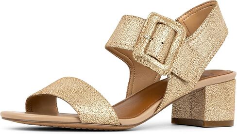 Donald Pliner Women's Neve Soft Metallic Brush Off Heeled Sandal in Saudi Arabia