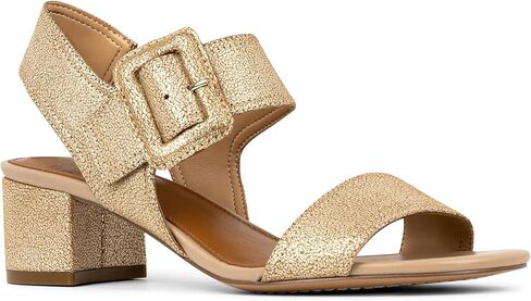 Donald Pliner Women's Neve Soft Metallic Brush Off Heeled Sandal in Saudi Arabia
