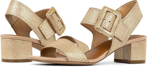 Donald Pliner Women's Neve Soft Metallic Brush Off Heeled Sandal in Saudi Arabia