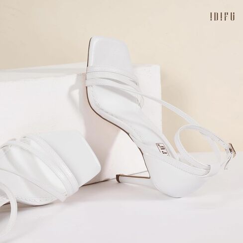 IDIFU IN4 Strappy Heels for Women Sexy High Stiletto Square Open Toe Heels Dress Shoes for Women Dressy Wedding Prom Bridal Bridesmaid Shoes Ankle Strap Heeled Sandals Comfortable Cute Trendy Heels in Saudi Arabia