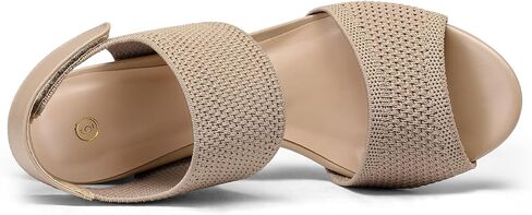 mysoft Women's Chunky Block High Heels Elastic Knit Open Toe Slingback Heeled Sandals in Saudi Arabia