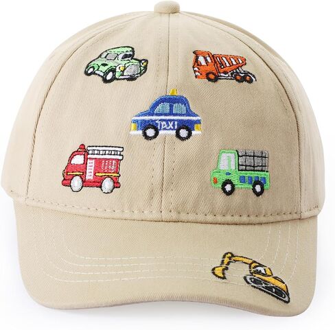 Kids Cute Car Embroidered Baseball Caps Toddler Trucker Hats Sun Protection Cap for Boys Girls 3-8 Years in Kuwait