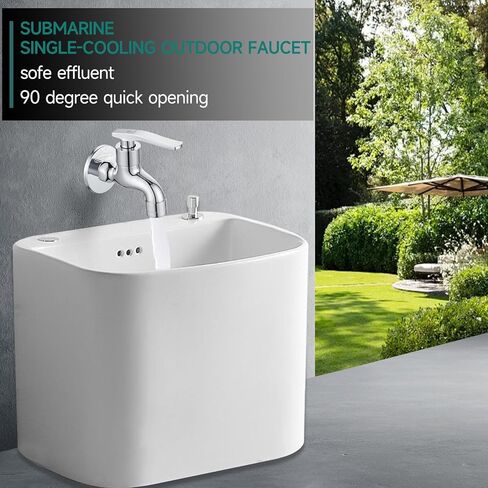 صنبور خارجي من النحاس الفضي من SUBMARINE، صنبور مثبت على الحائط بواجهة G1/2 بوصة، يستخدم لحوض ممسحة الحمام، وحوض المطبخ، والشرفة والحديقة (مطلي بالكروم) in Kuwait