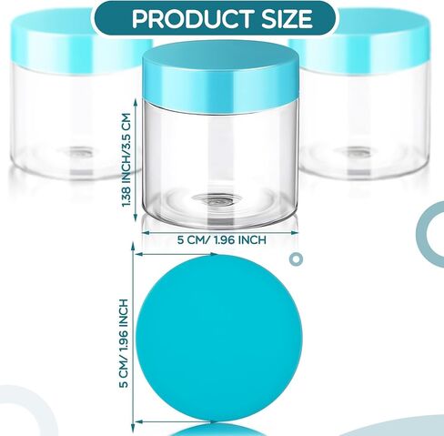 SATINIOR 6 Pack Clear Container with Lids Small Plastic Jars Wide Mouth Round Airtight Leak Proof Container Jars with Lid for Travel Storage, Cosmetic,eye Shadow, Nails, Paint, Jewelry(Black,8 oz) in Kuwait